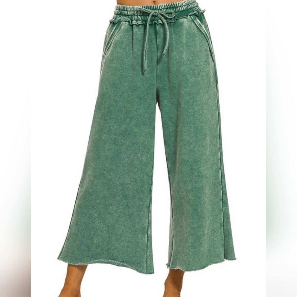 New Zenana Fleece Palazzo Sweatpants